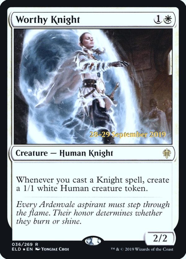 Worthy Knight [Throne of Eldraine Prerelease Promos] Online Sale