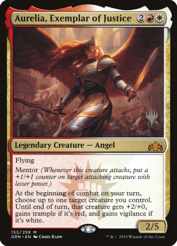 Aurelia, Exemplar of Justice (Promo Pack) [Guilds of Ravnica Promos] Discount